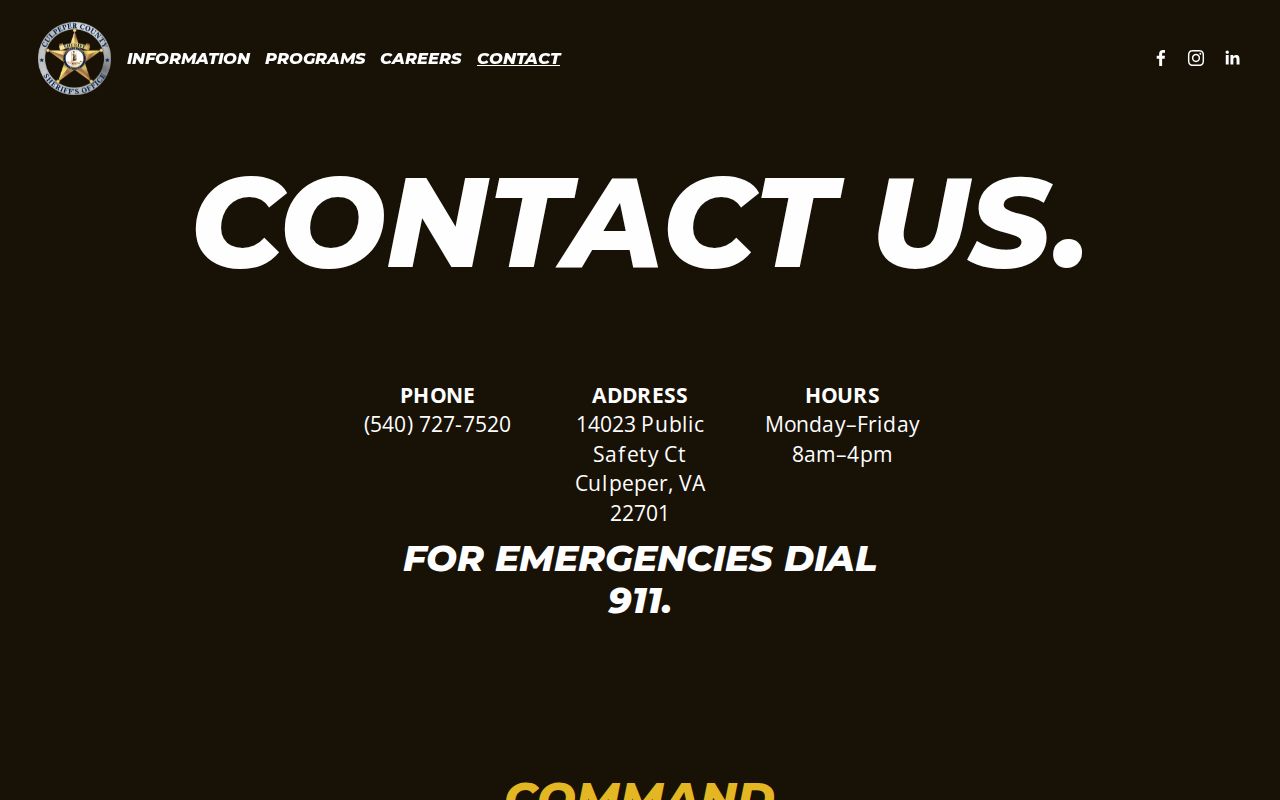Culpeper County warrant records: sheriff office contact and service information