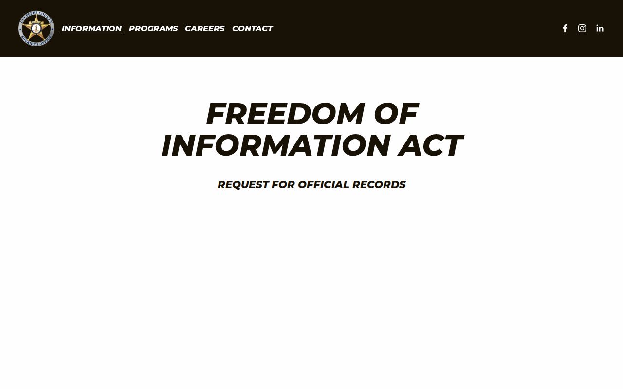 Culpeper County warrant records request: sheriff official-records page
