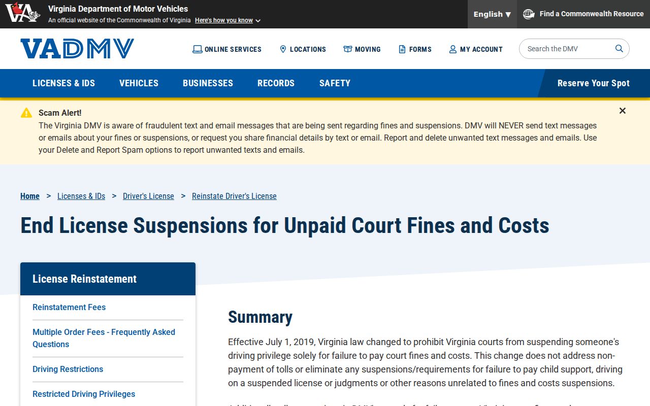 Culpeper County traffic warrant consequences: Virginia DMV fines and costs rule